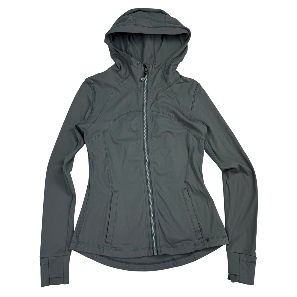 Lululemon Define Hoodie Jacket Size 4 Dark Sage Green Full Zip Yoga Athleisure